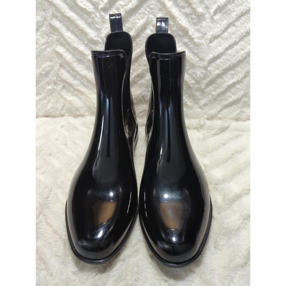 S4 Lauren Ralph Lauren Tally Bo Rain Boots Womens Sz 8‎ Black Preppy Equestrian